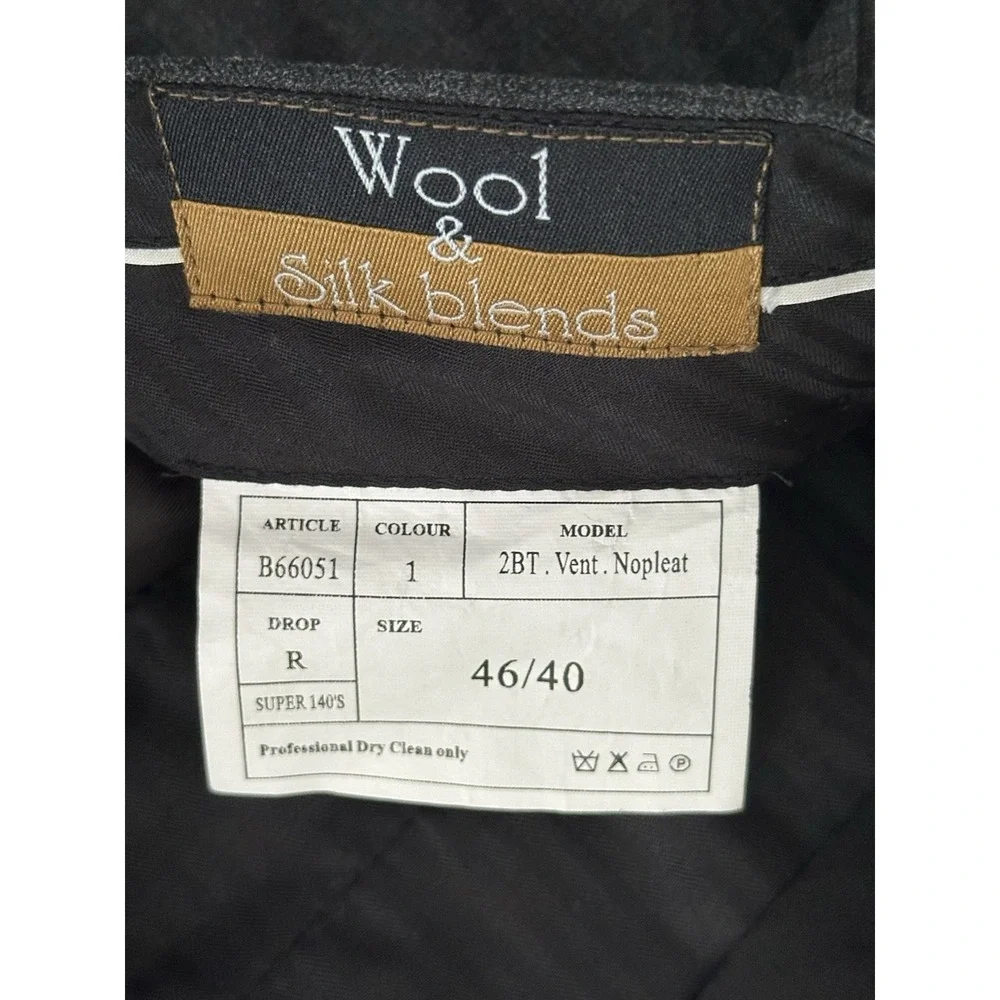 Bertolini B66051 Gray Wool Silk Blend Dress Pants Mens 41x30‎ Tailored